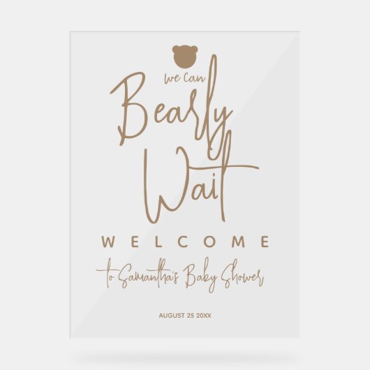 ミニマルシンプルスモダンベビーシャワーへようこそ アクリルサイン (正面)