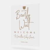 ミニマルシンプルスモダンベビーシャワーへようこそ アクリルサイン (傾斜)