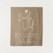 ミニマルシンプルスモダンベビーシャワーへようこそ タペストリー (正面)