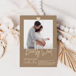 ミニマルシンプルスモダンベビーシャワー写真 招待状