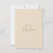 ミニマルシンプルスモダンベビーシャワー サンキューカード (裏面)