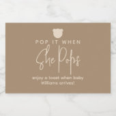 ミニマルシンプルスモダンベビーシャワー スパークリングワインラベル (シングルラベル)