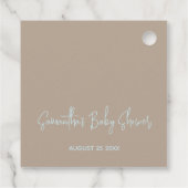 ミニマルシンプルスモダンベビーシャワー フェイバータグ (裏面)