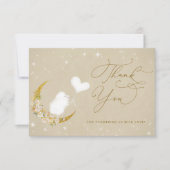 ミニマルシンプルスモダンラム小羊ベイビーシャワー サンキューカード (正面)