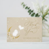 ミニマルシンプルスモダンラム小羊ベイビーシャワー サンキューカード (スタンド正面)