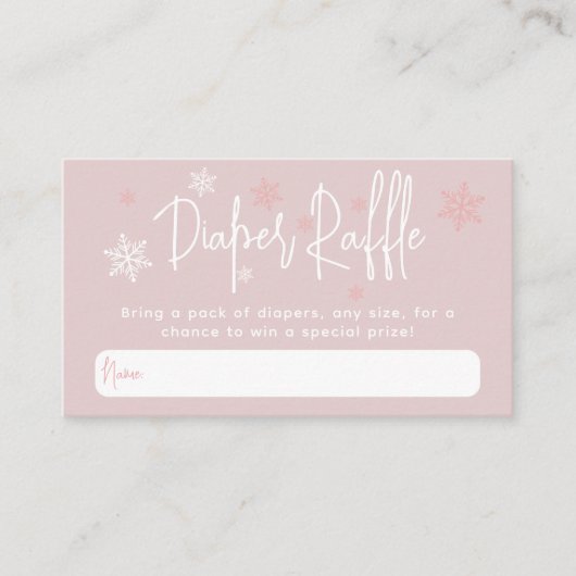 ミニマルシンプルスモダン冬ベビーガールシャワー エンクロージャーカード (正面)