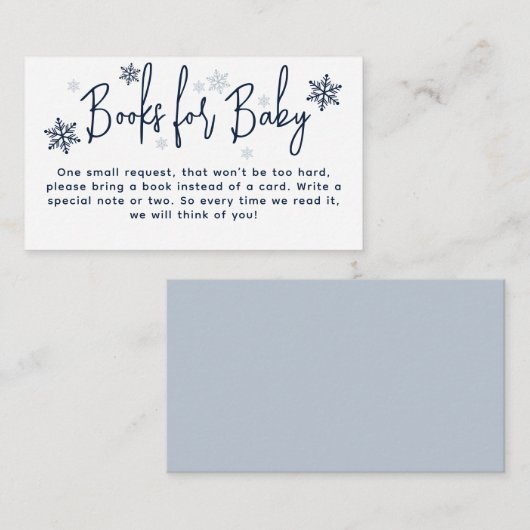 ミニマルシンプルスモダン冬男の赤ちゃんシャワー エンクロージャーカード (正面/裏面)