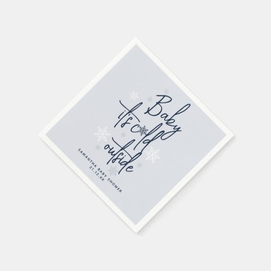ミニマルシンプルスモダン冬男の赤ちゃんシャワー スタンダードカクテルナプキン (角)