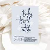 ミニマルシンプルスモダン冬男の赤ちゃんシャワー 招待状