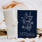 ミニマルシンプルスモダン冬男の赤ちゃんシャワー 招待状