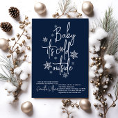 ミニマルシンプルスモダン冬男の赤ちゃんシャワー 招待状