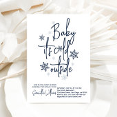 ミニマルシンプルスモダン冬男の赤ちゃんシャワー 招待状