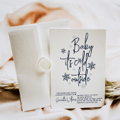 ミニマルシンプルスモダン冬男の赤ちゃんシャワー 招待状