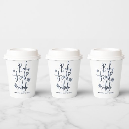 ミニマルシンプルスモダン冬男の赤ちゃんシャワー 紙コップ (複数)