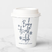 ミニマルシンプルスモダン冬男の赤ちゃんシャワー 紙コップ (正面)