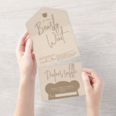 ミニマルシンプルスモダン小さなクマ赤ちゃんシャワー オールインワン招待状 (貼ってはがせる)