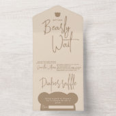 ミニマルシンプルスモダン小さなクマ赤ちゃんシャワー オールインワン招待状 (内側)