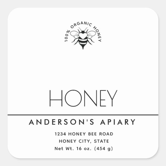 ミニマルシンプルスモダン白蜜 スクエアシール (正面)