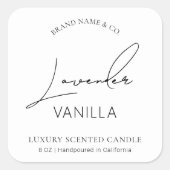 ミニマルシンプルスモダン白黒キャンドルラベル スクエアシール (正面)