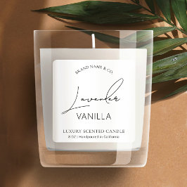 ミニマルシンプルスモダン白黒キャンドルラベル スクエアシール