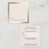 ミニマルシンプルスモダン金ゴールド箔 予約カード (正面/裏面)