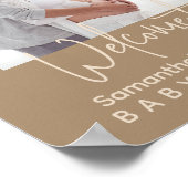 ミニマルシンプルスモダンBaby Shower Photo welcome ポスター (角)