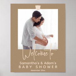 ミニマルシンプルスモダンBaby Shower Photo welcome ポスター