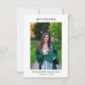 ミニマルシンプルス写真 |卒業発表 招待状 (正面)