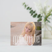 ミニマルシンプルス卒業モダン2枚 ポストカード (スタンド正面)