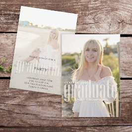 ミニマルシンプルス卒業モダン2枚 招待状