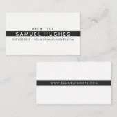 ミニマルシンプルス男らしクリーン黒ストライプ 名刺 (正面/裏面)