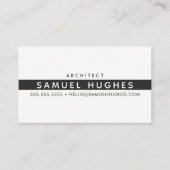 ミニマルシンプルス男らしクリーン黒ストライプ 名刺 (正面)