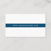 ミニマルシンプルス男らしダーク・ブルー・ネイビーストライプ 名刺 (裏面)