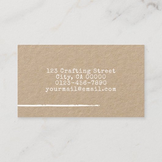 ミニマルシンプルス素朴紙ハートグラフィック 名刺 (裏面)