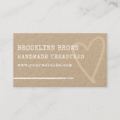 ミニマルシンプルス素朴紙ハートグラフィック 名刺 (正面)