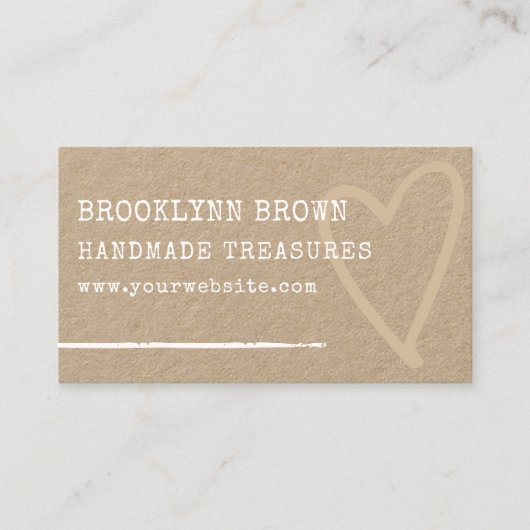 ミニマルシンプルス素朴紙ハートグラフィック 名刺 (正面)