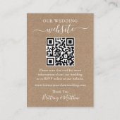 ミニマルシンプルス結婚のウェブサイトQRクラフト エンクロージャーカード (正面)