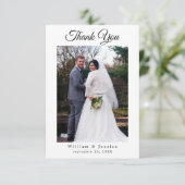 ミニマルシンプルス結婚のスクリプト写真とQrコード サンキューカード (スタンド正面)