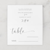 ミニマルシンプルス結婚のテーブル番号 プレイスカード (外部開封)