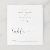 ミニマルシンプルス結婚のテーブル番号 プレイスカード (外部開封)