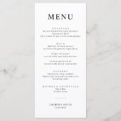 ミニマルシンプルス結婚のメニューカード メニュー (正面)