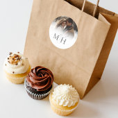 ミニマルシンプルス結婚のモノグラムのアンパサンド写真 ラウンドシール