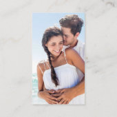 ミニマルシンプルス結婚のQRフォトティール（緑がかった色）RSVP エンクロージャーカード (裏面)