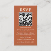 ミニマルシンプルス結婚のQRフォトテラコッタRSVP エンクロージャーカード (正面)