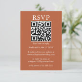ミニマルシンプルス結婚のQR RSVPテラコッタ カード (スタンド正面)