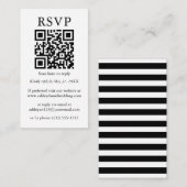 ミニマルシンプルス結婚のQR RSVPブラックストライプ製品 エンクロージャーカード (正面/裏面)