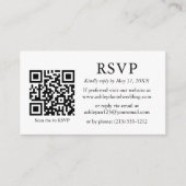 ミニマルシンプルス結婚のQR RSVP エンクロージャーカード (正面)