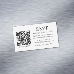ミニマルシンプルス結婚のQR RSVP 25マグネットカード マグネット名刺