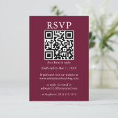 ミニマルシンプルス結婚のQR RSVP Burgundy カード (スタンド正面)