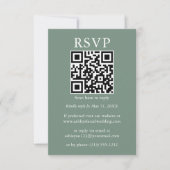 ミニマルシンプルス結婚のQR RSVP Sage Green カード (正面)